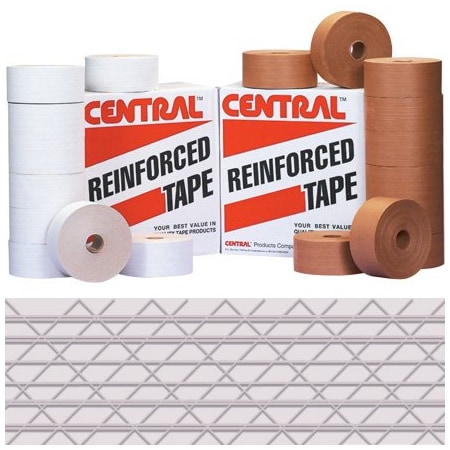 Bsc Preferred 3'' x 450' White Central 270 Reinforced Tape, 10PK T907270W